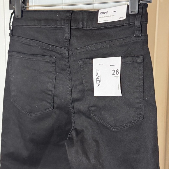 Vervet - Jeanne - High-Rise Stretch Slim Straight Black Jeans - Picture 5 of 10